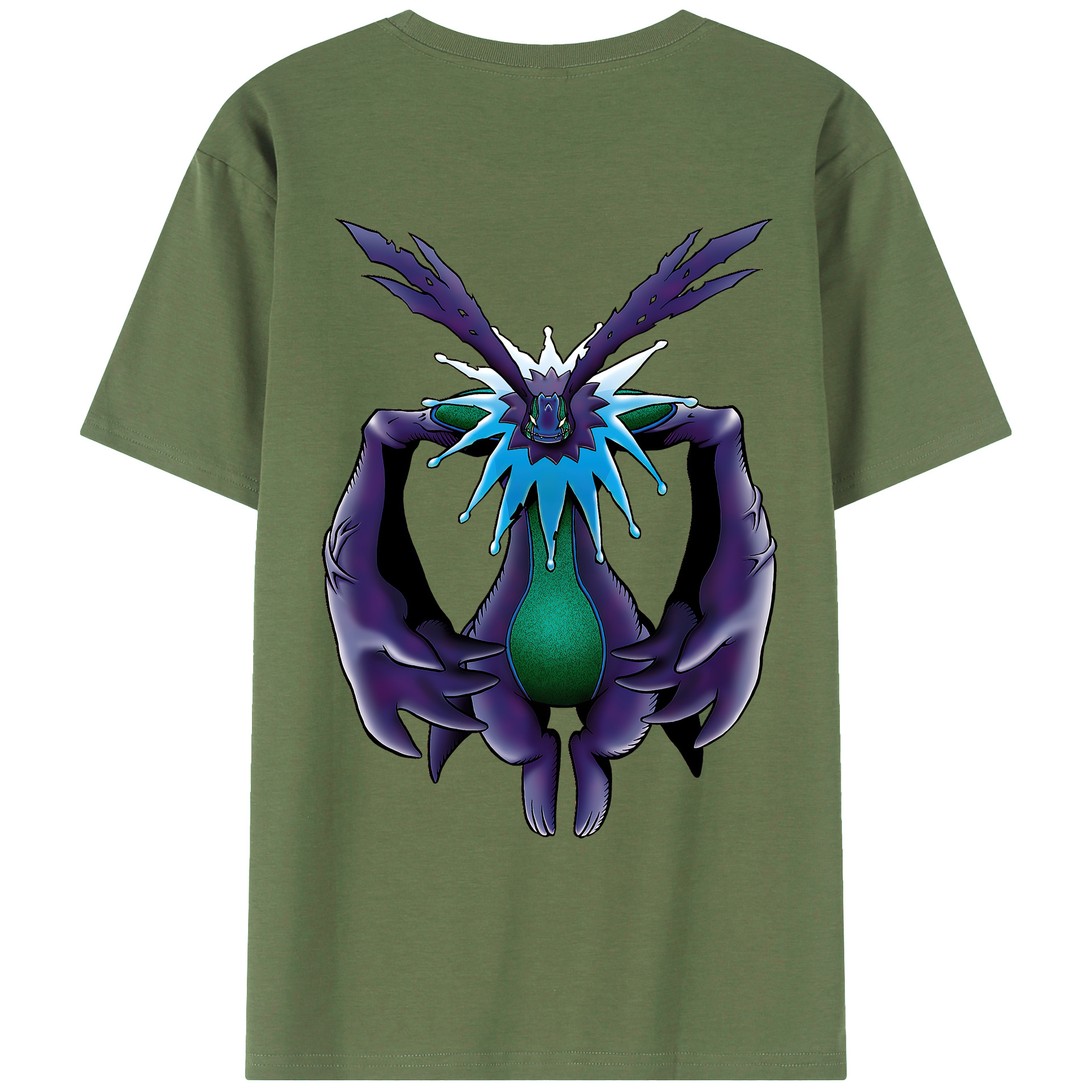 （画像用） Digimon デジタルモンスター/デジモン 綿100％ メンズ半袖Tシャツ（バックプリント） 通気性